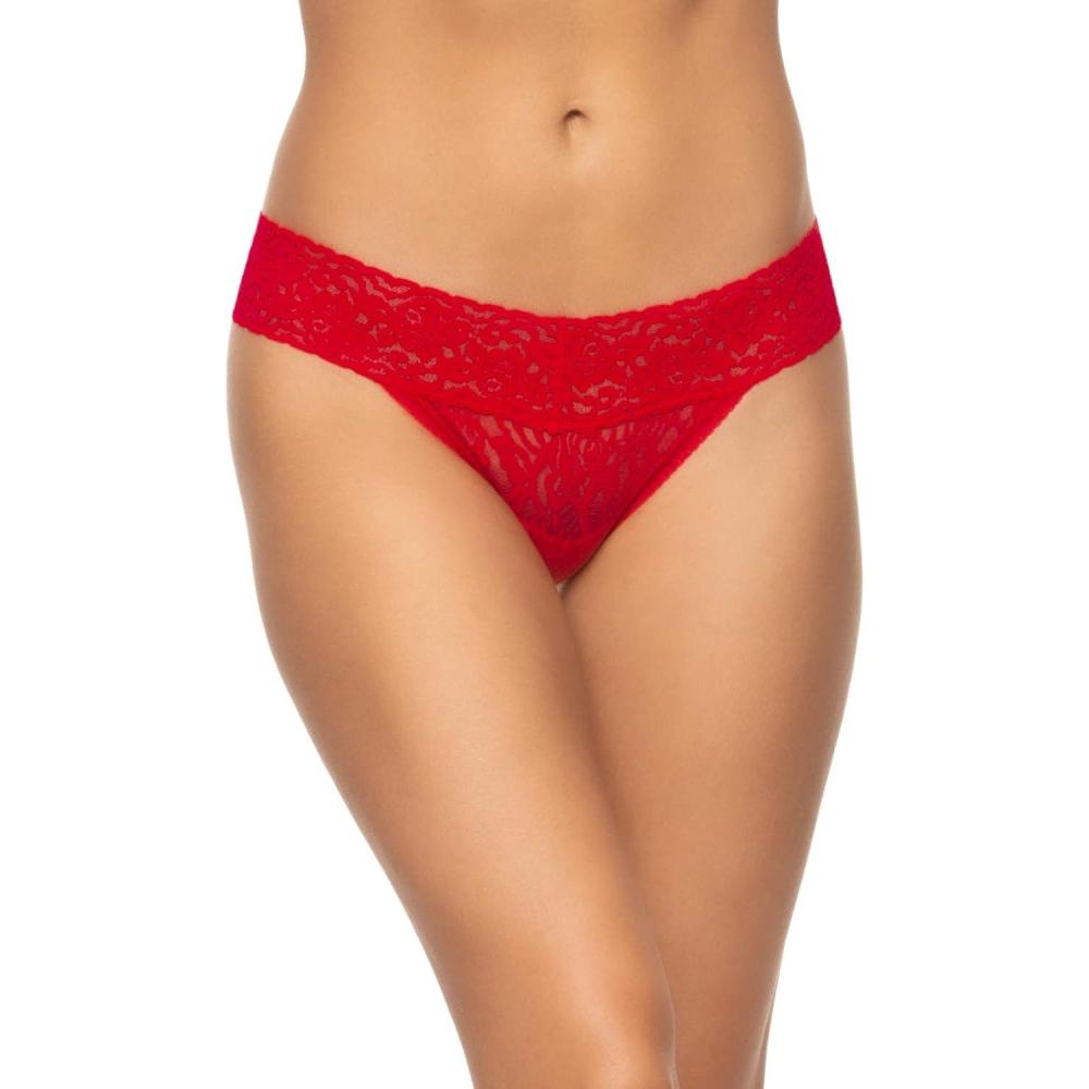 imageFelina Signature Stretchy Lace Low Rise Thong PantyRed