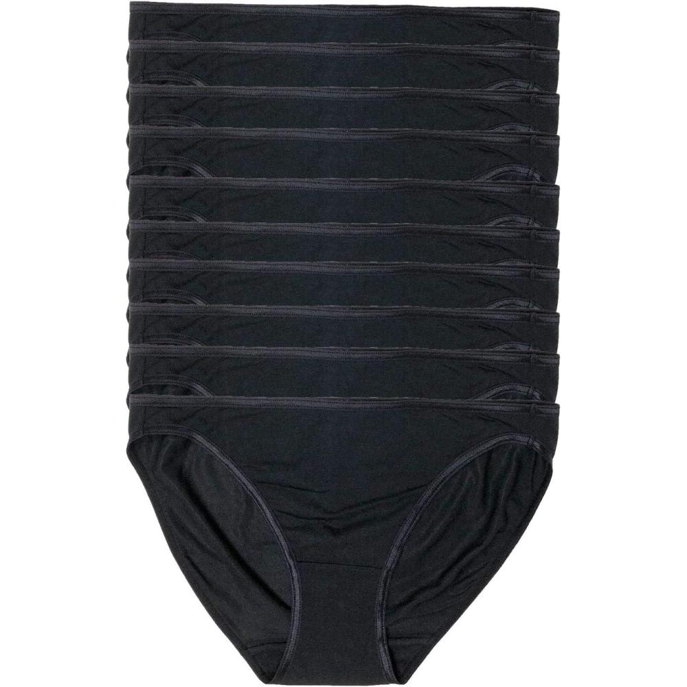 imageFelina Smooth Low Rise Bikini Panties  Seamless Underwear for Women Panties for Women 10PackBlack