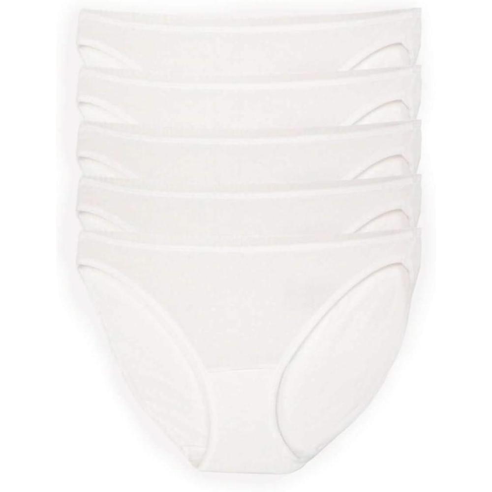 imageFelina Smooth Low Rise Bikini Panties Seamless Underwear for Women Panties for Women 5PackWhite