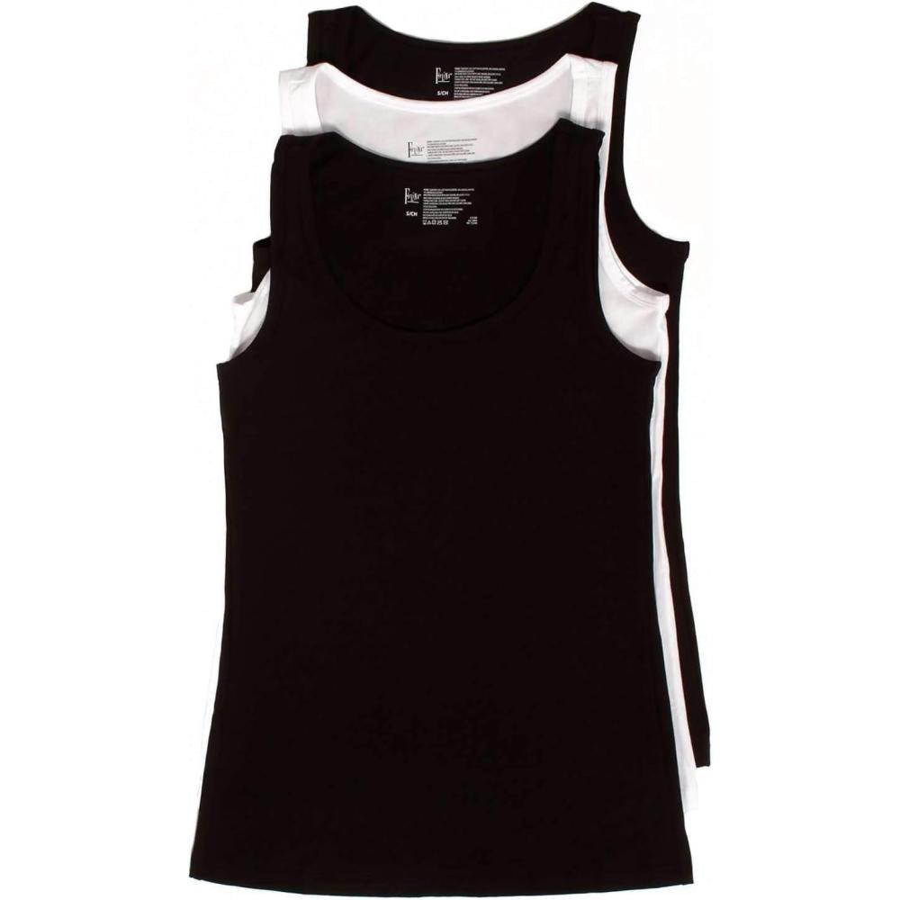 imageFelina Stretch Layering Womens Tank Top Seamless Cotton Tank Top for Women Workout Top 3PackBlack White