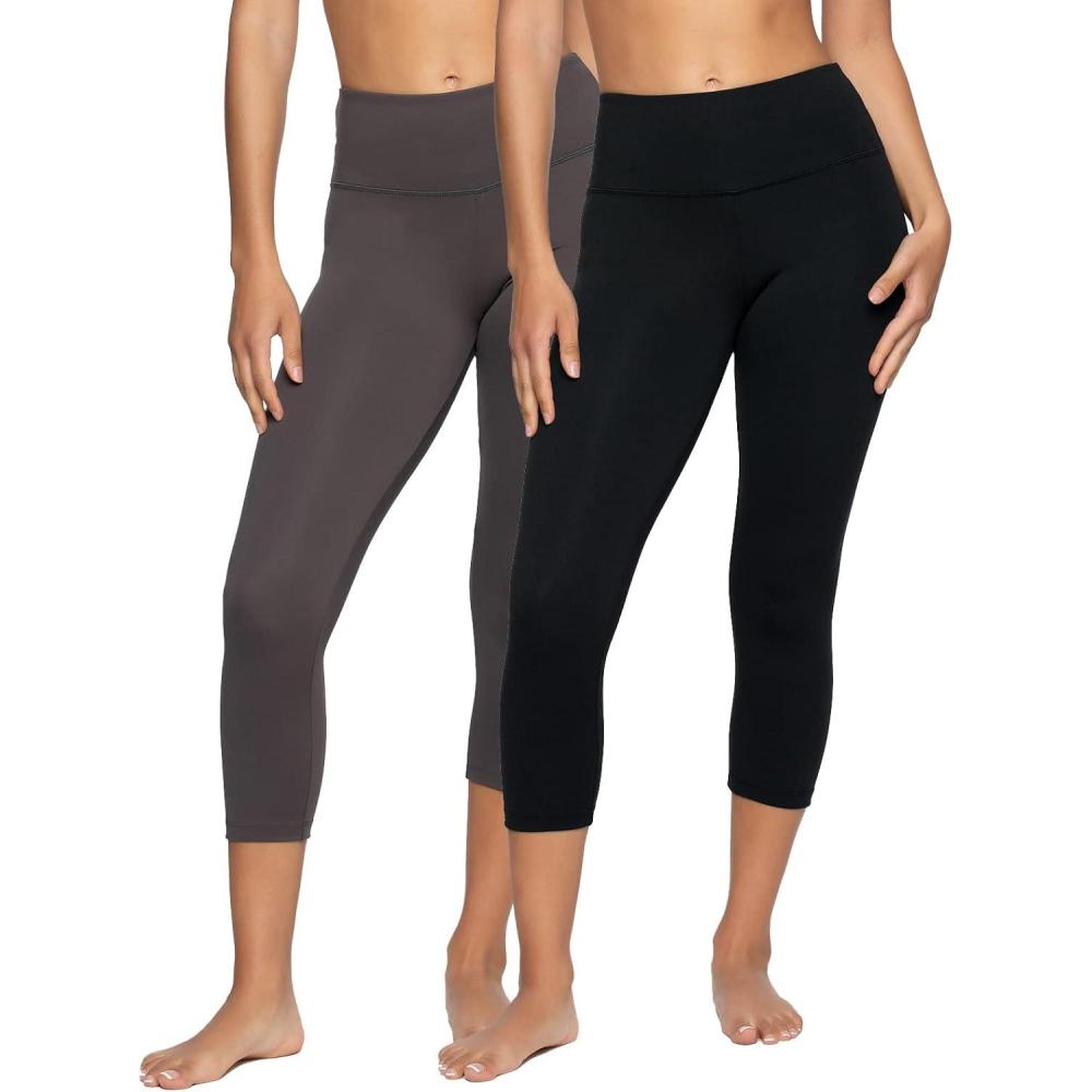 imageFelina Super Soft Sueded Womens Capri Leggings Squat Proof ampamp Breathable Tummy Control Yoga PantsBlack Charcoal