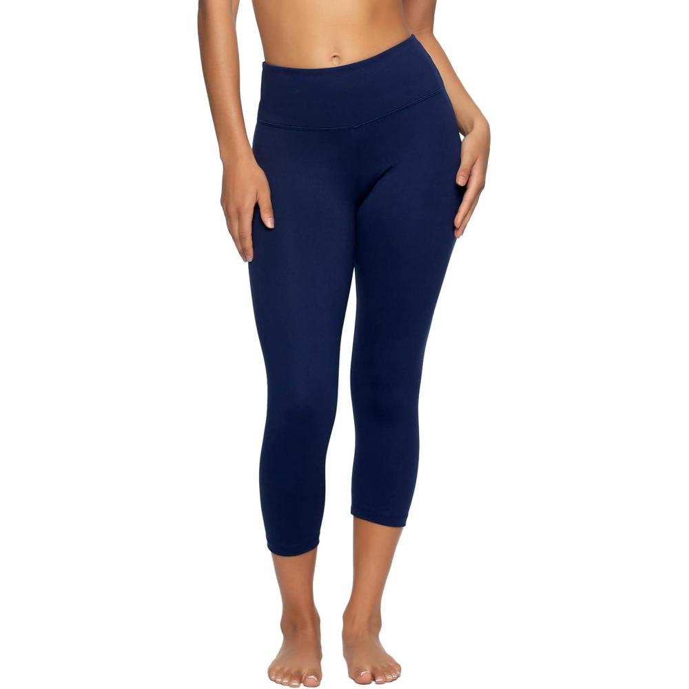 imageFelina Super Soft Sueded Womens Capri Leggings  Squat Proof ampamp Breathable Tummy Control Yoga PantsTrue Navy