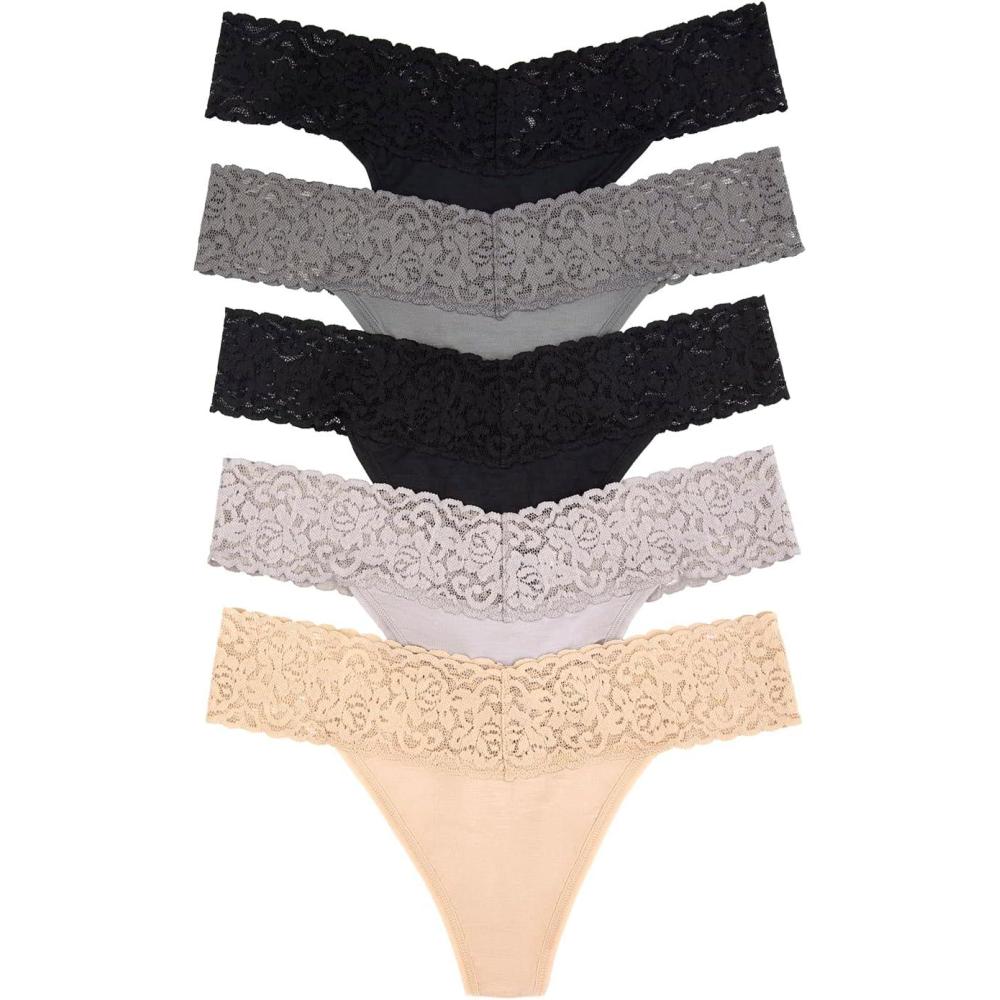imageFelina Super Stretchy Lace Top Low Rise Thong 5PackNeutral Combo