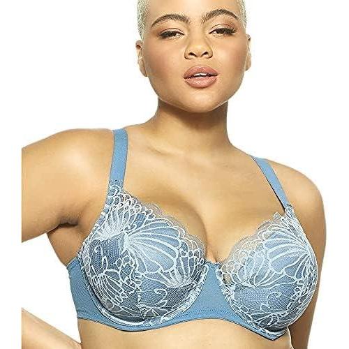 imageFelina Tempting Plush All Over Lace Underwire Bra Womens Bra Fully Adjustable Straps Everyday Bras for WomenProvincial Blue