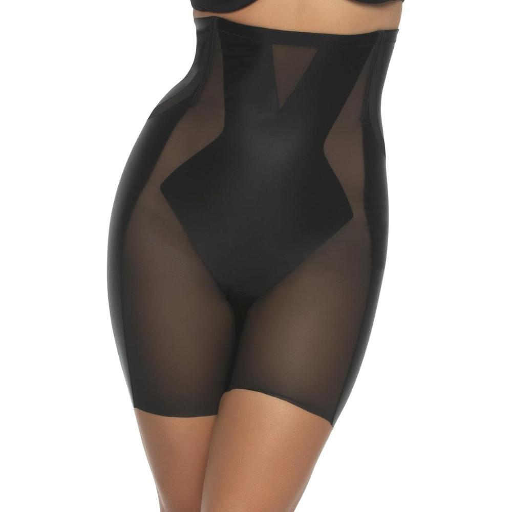 imageFelina Uplifted Satin ampamp Mesh BodyMapped HighWaist Shaper ShortBlack