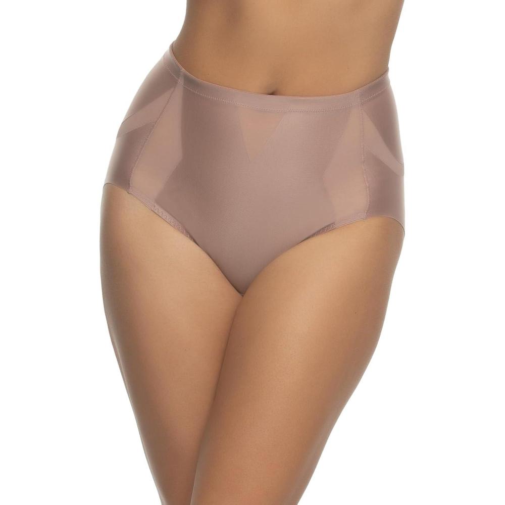 imageFelina Uplifted Satin ampamp Mesh BodyMapped Shaper BriefRose Tan