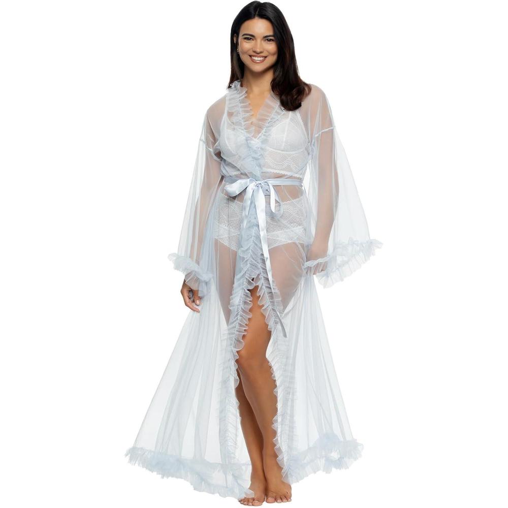imageFelina Veil Tulle Ruffle Peignoir RobeSomething Blue