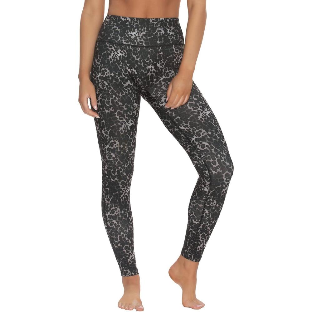 imageFelina Velvety Soft HighWaisted Legging Comfortable CurveHugging 4Way Stretch Lightweight NoCenter Seam DesignBlack Tea Leopard