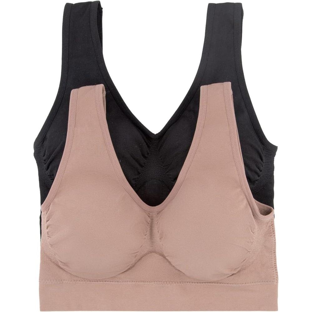 imageFelina Womens Bras Seamless Wire Free Bralette for Women Smoothing Comfort Easy Fit Inclusive Size Range Womens BrasBlack Rose Tan