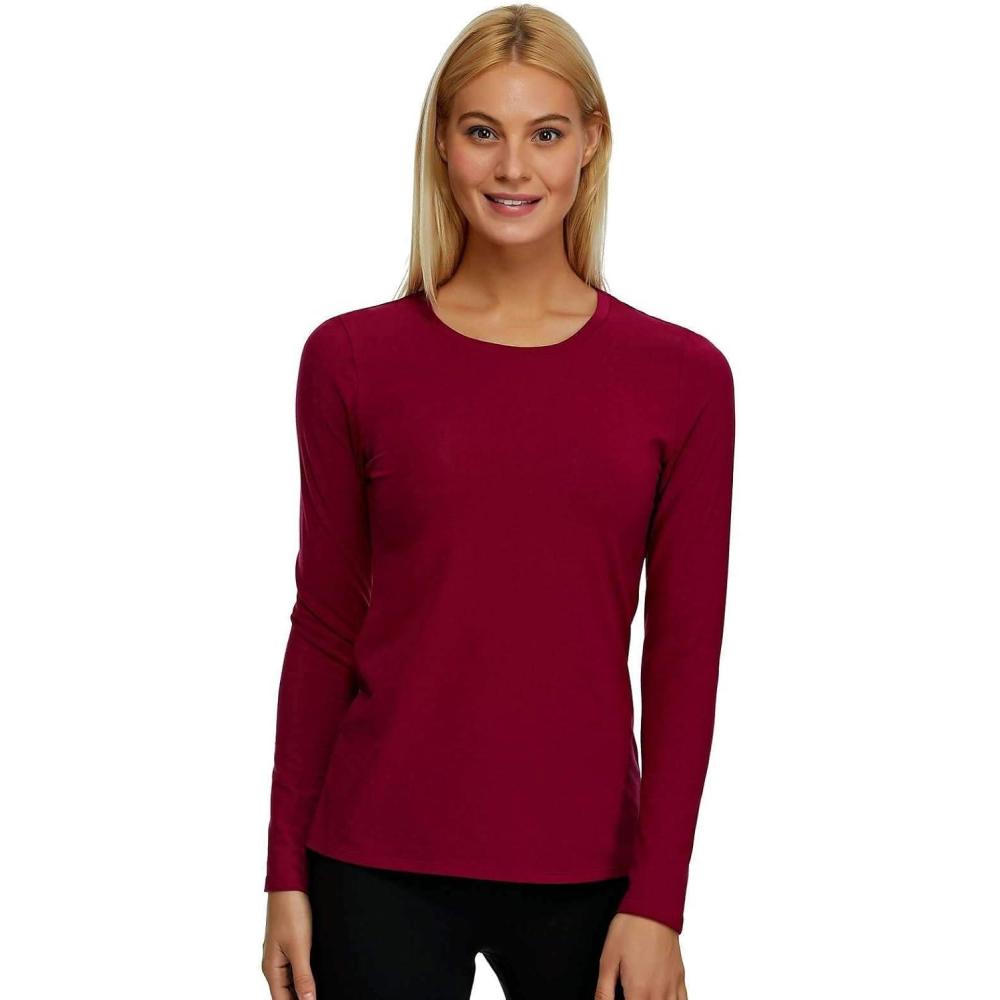 imageFelina Womens Long Sleeve Crew Neck ShirtBeet Red