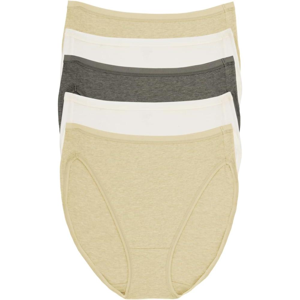 imageFelina Womens Organic Cotton Stretch Hi Cut Panty 5Pack UnderwearZen Garden