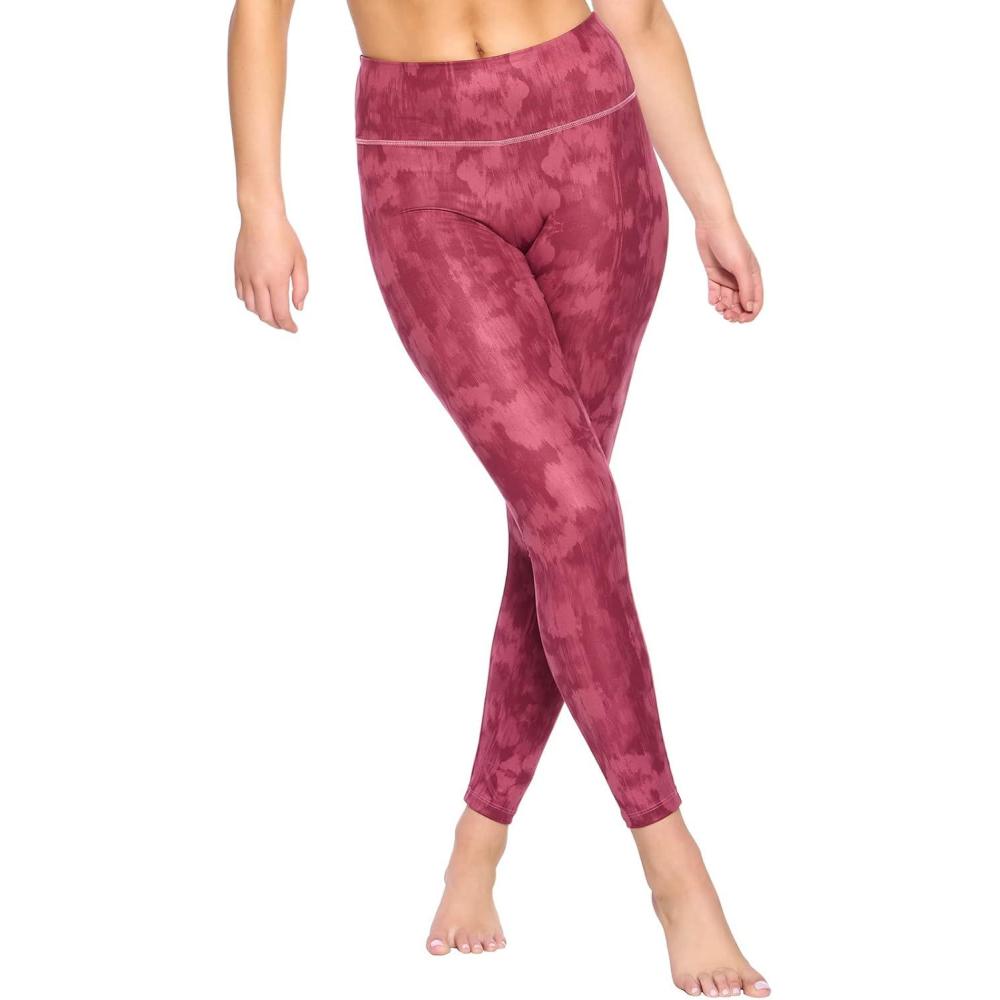 imageFelina Womens Sueded Athletic Leggings Slimming WaistbandMaroon Faded Floral
