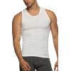 Buffalo Men’s Ribbed A-Shirts 5-Pack – Classic Fit Cotton Tank Tops, White Undershirts(White)
