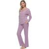 Felina – Jolie 2-Piece Henley Lounge Set – Relaxed Fit Knit Top & Pants with Pockets Loungewear(Orchid Mist)