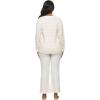 Felina – Jolie 2-Piece Henley Lounge Set – Relaxed Fit Knit Top & Pants with Pockets Loungewear(Whisper White)