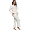 Felina – Jolie 2-Piece Henley Lounge Set – Relaxed Fit Knit Top & Pants with Pockets Loungewear(Whisper White)
