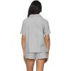 Felina – Mirielle Collar Pajama & Short Set – 100% Cotton Comfort, Lightweight Lounge & Sleepwear(Steel Mist)
