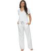 Felina – Mirielle V-Neck Pajama Set – Soft Cotton, Relaxed Fit, All-Season Comfort(Cloudy Slate)