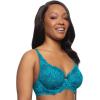 Felina – Paramour Peridot Lace Full Coverage Unlined Bra for Women(Deep Caribbean)