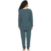 Felina – Serena V-Neck Top & Jogger Lounge Set | 2-Piece Ultra-Soft Knit Top & Pants Loungewear(Blue Wing Teal)
