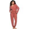 Felina – Serena V-Neck Top & Jogger Lounge Set | 2-Piece Ultra-Soft Knit Top & Pants Loungewear(Marsala)