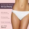 Felina | So Smooth Modal Hi Cut Panty | Hi Leg Opening Panties for Women | 5-Pack(Black)