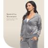 Felina – Womens Velour Zip Hoodie and Jogger Set Soft 2-Piece Tracksuit Lounge Set(Silver Gray)