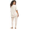 Felina Elysees Rich Satin Tee and Knit Jogger Set Pajama Set(Champagne)