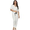 Felina Jessie Jersey Knit Lounge Set Henley & Jogger Lounge Set(Whisper White)