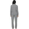 Felina Jessie Long Sleeve Pajama Set 2 Piece Knit Pajama Set(Heather Silver)