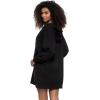 Felina Kimora V-Neck Hoodie Sweatshirt Dress(Black)