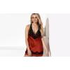 Felina Muse Chemise: Babydoll Nightgown for Women with Plunge Front and Adjustable Straps, Babydoll Lingerie for Women(Tango Red)