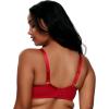 Felina Paramour Lotus Embroidered Unlined Bra | Ultra-Light(Tango Red Lurex)