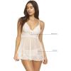 Felina Sarah Babydoll Butterfly Lace Chemise, Womens Nightgown/Lingerie(White)
