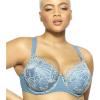 Felina Tempting Plush All Over Lace Underwire Bra – Women’s Bra, Fully Adjustable Straps, Everyday Bras for Women(Provincial Blue)