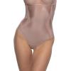 Felina Uplifted Satin & Mesh Body-Mapped High-Waist Shaper Thong(Rose Tan)