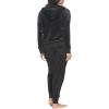 Felina Women’s 2 Piece Velour Track Suit, Hoodie and Jogger Lounge Set(Black)