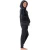 Felina Women’s 2 Piece Velour Track Suit, Hoodie and Jogger Lounge Set(Black)