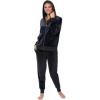 Felina Women’s 2 Piece Velour Track Suit, Hoodie and Jogger Lounge Set(Black)