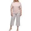 Felina Women’s 4 Piece 100% Cotton Sleep Pajama Set, Tee, Tank, Short, and Capri Pant(Pink)
