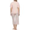 Felina Women’s 4 Piece 100% Cotton Sleep Pajama Set, Tee, Tank, Short, and Capri Pant(Pink)