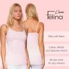 Felina Womens Cotton Modal Camisole, Adjustable Cotton Tank Top 3-Pack(Black White)