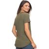 Felina Women’s Crew Neck Jersey Slub Short Sleeve T-Shirt(Olive Night)