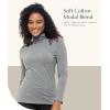 Felina Women’s Long Sleeve Cotton Modal Turtleneck Top, Breathable Lightweight Layering Essential, Fitted Turtleneck Sweater(Medium Heather Gray)