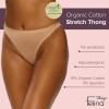 Felina Women’s Organic Cotton Thong Underwear, 6-Pack(Wheat Slate)