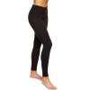 Felina Women’s Sueded Athletic Leggings, Slimming Waistband(Black)