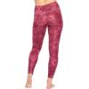 Felina Women’s Sueded Athletic Leggings, Slimming Waistband(Maroon Faded Floral)