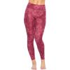 Felina Women’s Sueded Athletic Leggings, Slimming Waistband(Maroon Faded Floral)
