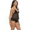 Jezebel Veil Ruffle Cami and Rumba Panty 2-Piece Set(Black)