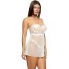 Margot Point D’esprit Longline Strapless Babydoll & G-String(Cloud Dancer)
